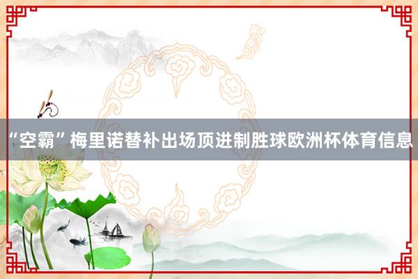 “空霸”梅里诺替补出场顶进制胜球欧洲杯体育信息