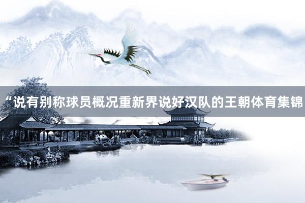 “说有别称球员概况重新界说好汉队的王朝体育集锦