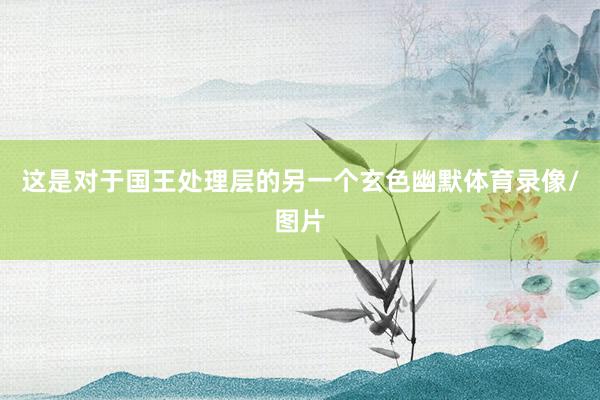 这是对于国王处理层的另一个玄色幽默体育录像/图片