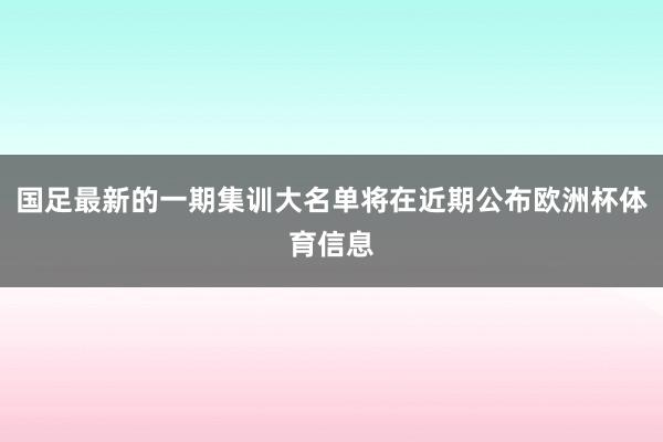 国足最新的一期集训大名单将在近期公布欧洲杯体育信息