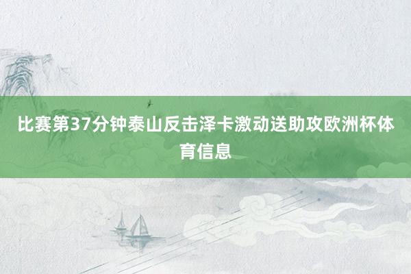 比赛第37分钟泰山反击泽卡激动送助攻欧洲杯体育信息