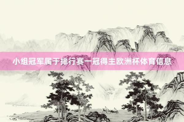 小组冠军属于排行赛一冠得主欧洲杯体育信息