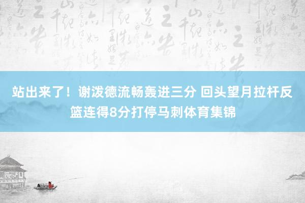 站出来了！谢泼德流畅轰进三分 回头望月拉杆反篮连得8分打停马