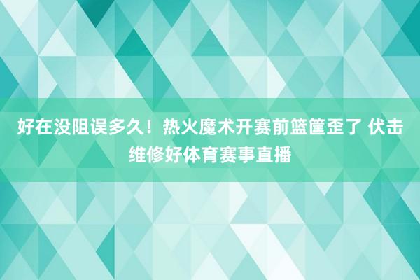 好在没阻误多久！热火魔术开赛前篮筐歪了 伏击维修好体育赛事直