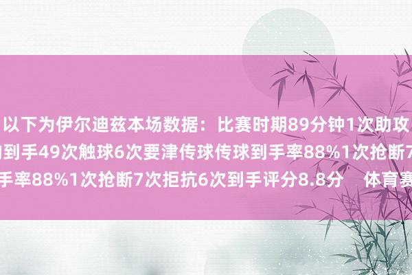 以下为伊尔迪兹本场数据：比赛时期89分钟1次助攻4射1正3次