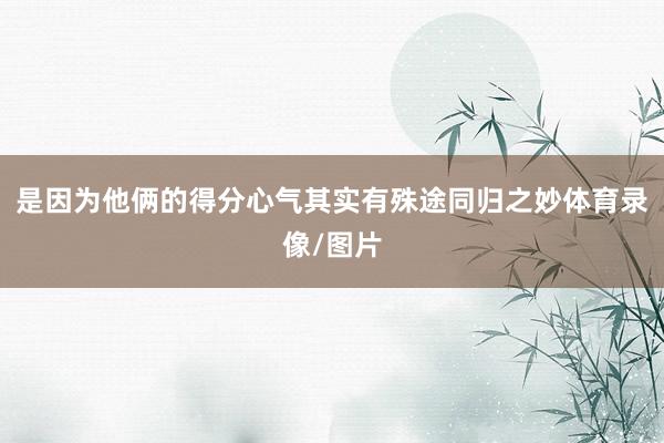 是因为他俩的得分心气其实有殊途同归之妙体育录像/图片