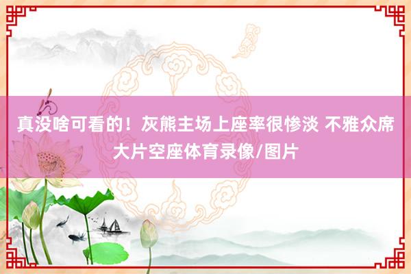 真没啥可看的！灰熊主场上座率很惨淡 不雅众席大片空座体育录像