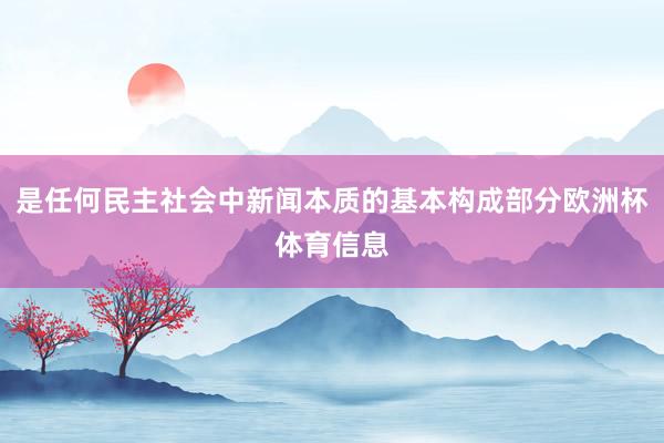是任何民主社会中新闻本质的基本构成部分欧洲杯体育信息