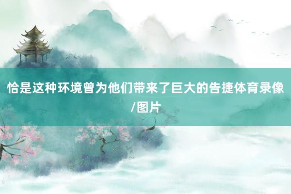 恰是这种环境曾为他们带来了巨大的告捷体育录像/图片