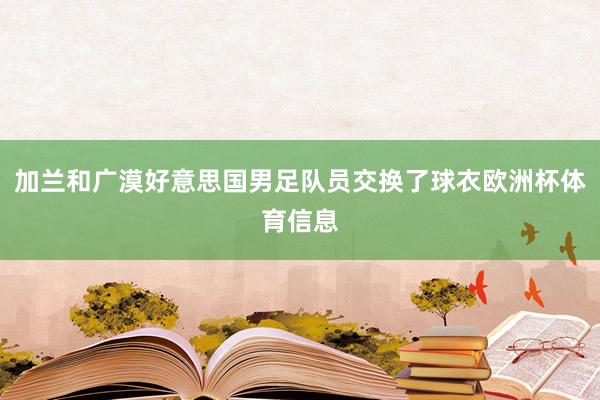 加兰和广漠好意思国男足队员交换了球衣欧洲杯体育信息